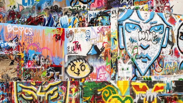 Graffiti Park at Castle Hill in Austin, Texas