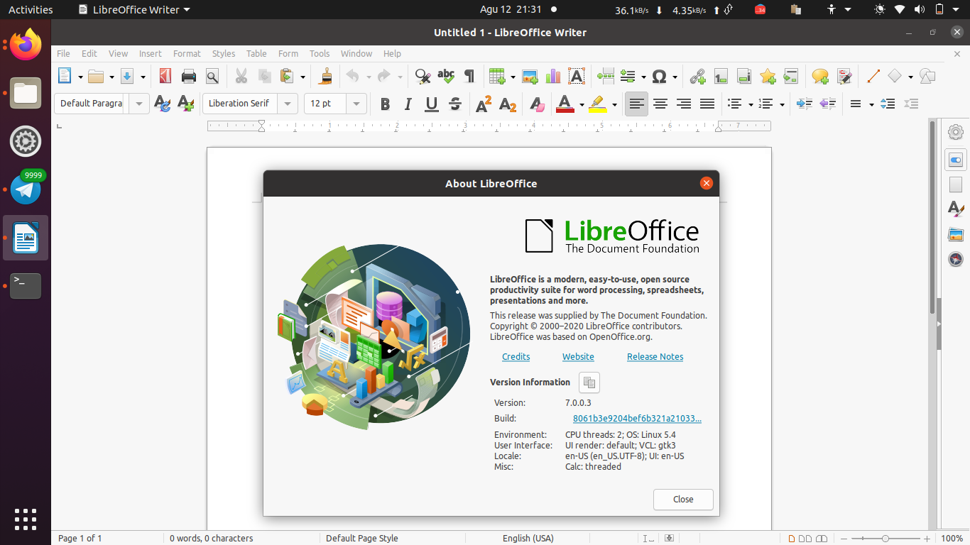 Installing LibreOffice  on Ubuntu  LTS
