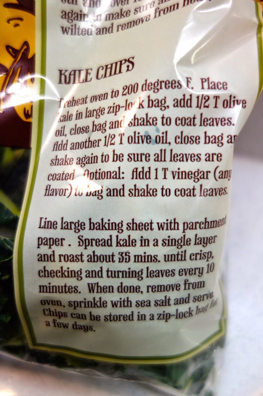 Trader Joe's Organic Tuscan Kale + Kale Chip Recipe