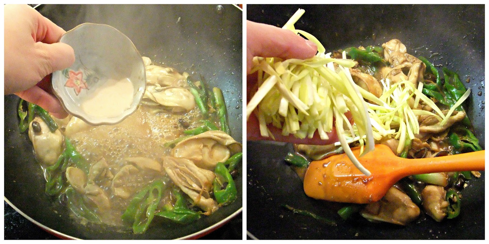 Susan's SavourIt! Oysters and Spicy Peppers in Black Bean Sauce...