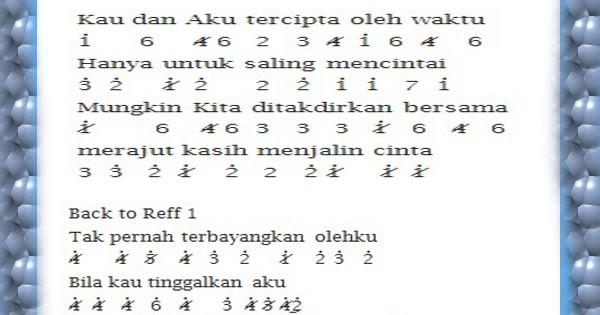 Not Pianika Kesempurnaan Cinta Not Pianika Lagu Not Pianika Kesempurnaan Cinta Not Pianika Lagu