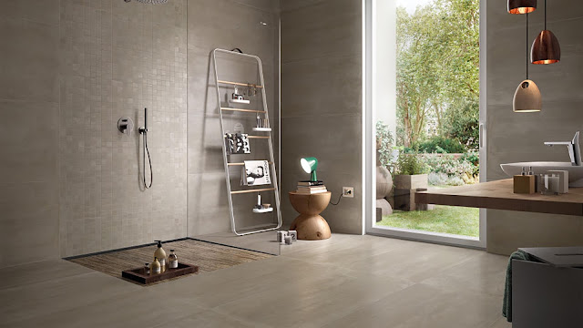 House tiles design SYNCRO olive in bathroom
