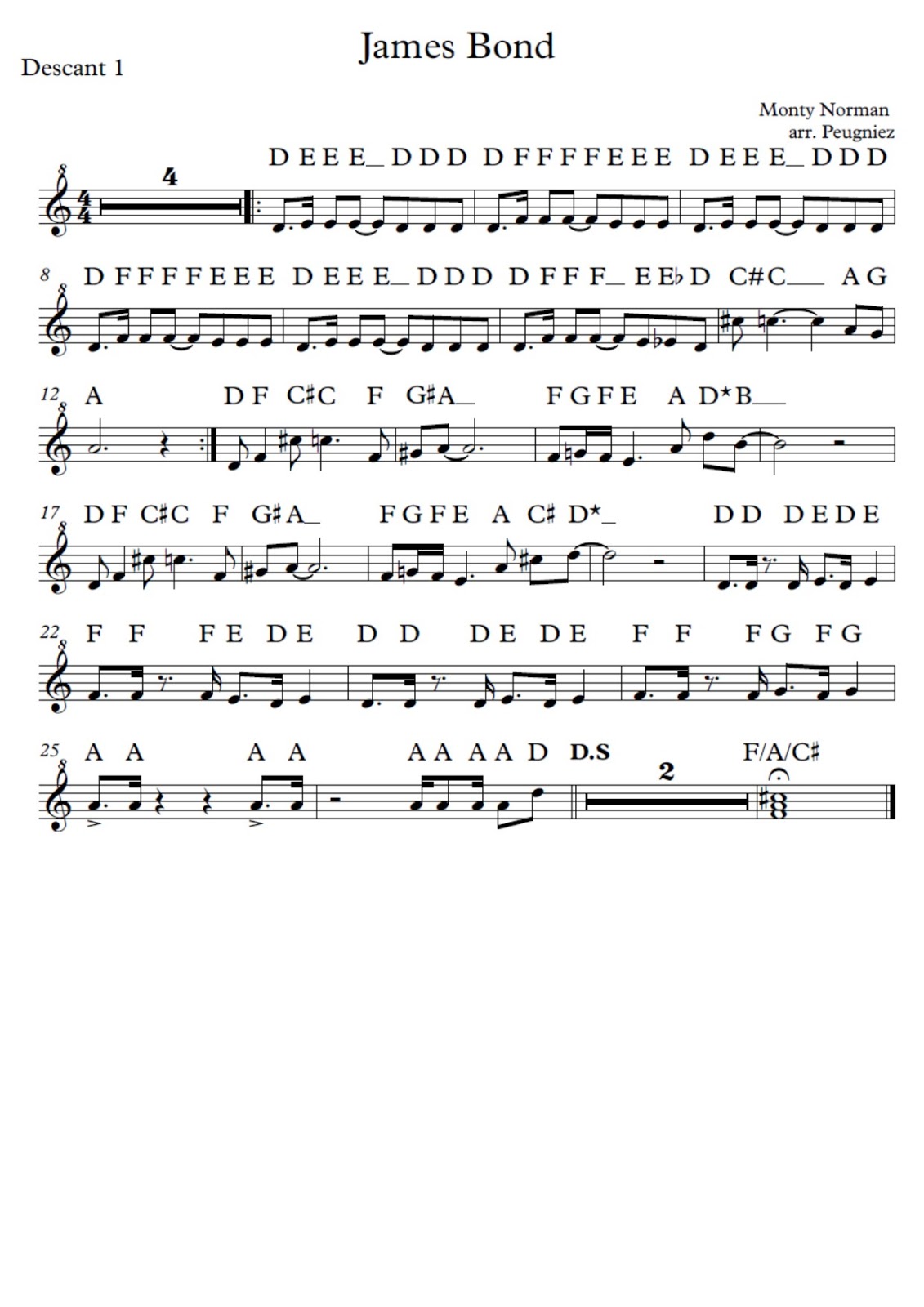 recorder club james bond music at chadwell james bond theme sheet music
