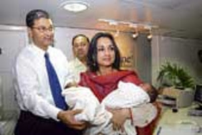 Image: Sarbani Das Pal, 52 with twins