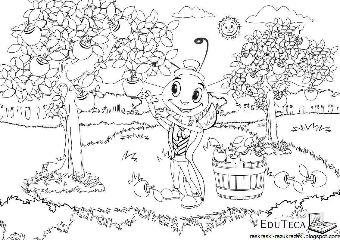 Раскраска Сад