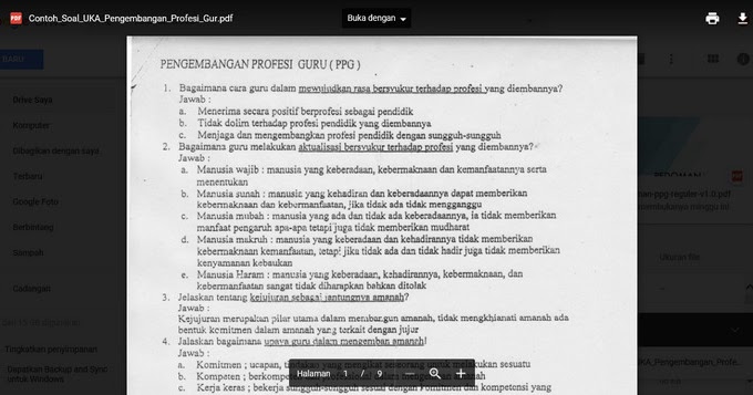 Contoh Soal Pengembangan Profesi Guru PPG Lengkap Kunci