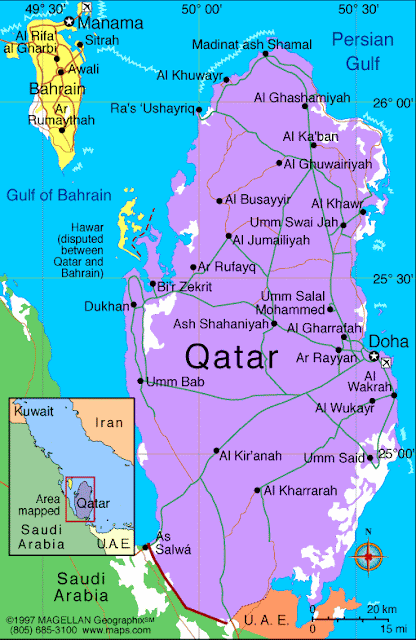 Qatar Map Political Regional