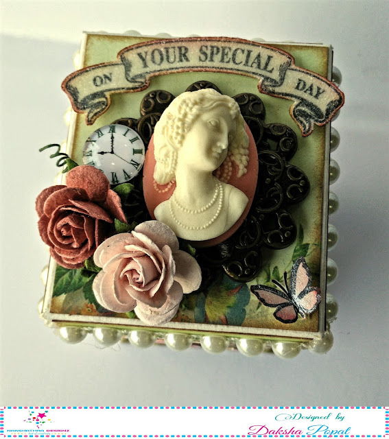 Tea bag dispenser tutorial + tea pot shaped easel card DT Daksha