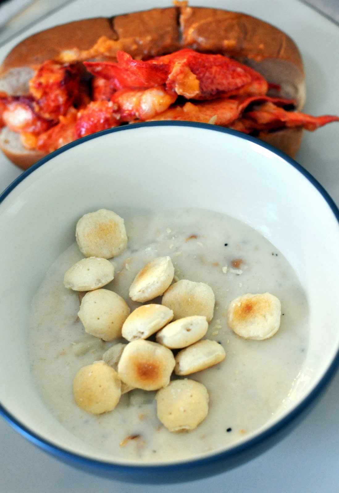 New England Clam Chowder and Lobster Roll from Lobster Anywhere | Taste As You Go