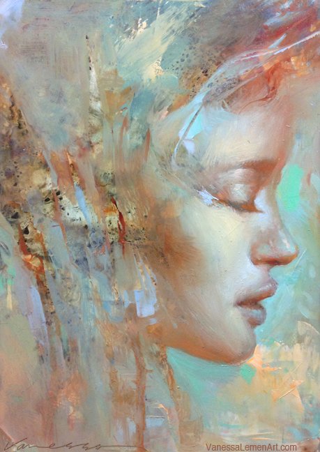 Vanessa Lemen pinturas tradicionais mulheres surreais impressionista