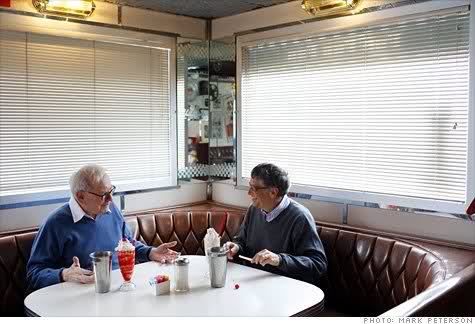 Warren Buffett and Bill Gates figuring out how to get billionaires  to give half.