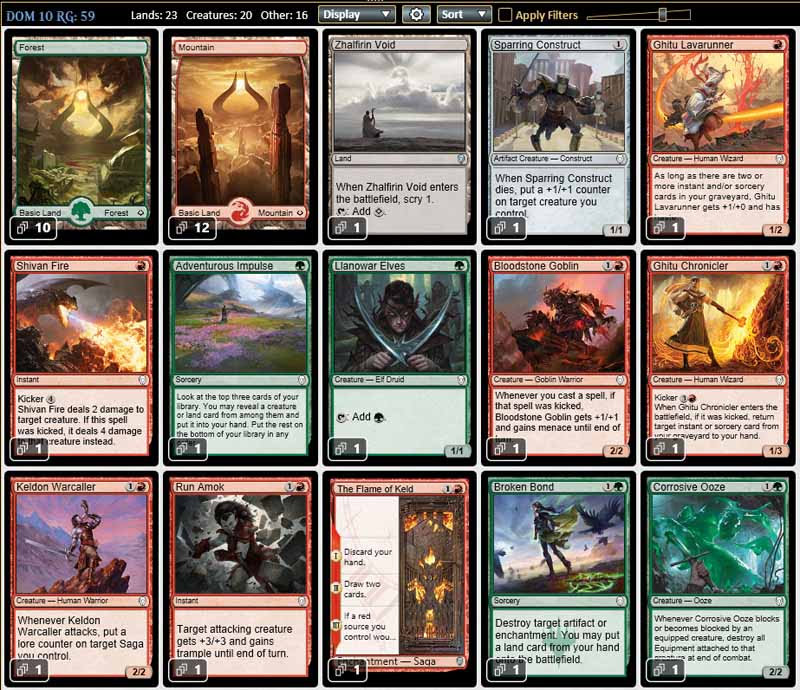 Magic the Gathering Adventures Dominaria Brawl Deck Red Green