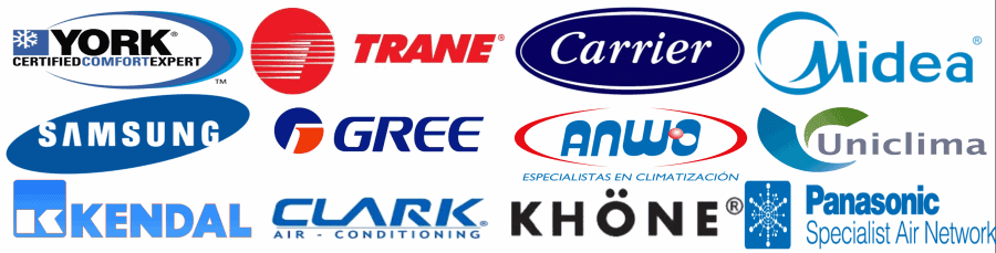 marcas-York-Trane-Carrier-Samsung-Gree-Anwoo-Kendal-Clark-Khone-HVAC-en-Fystermica-Curico