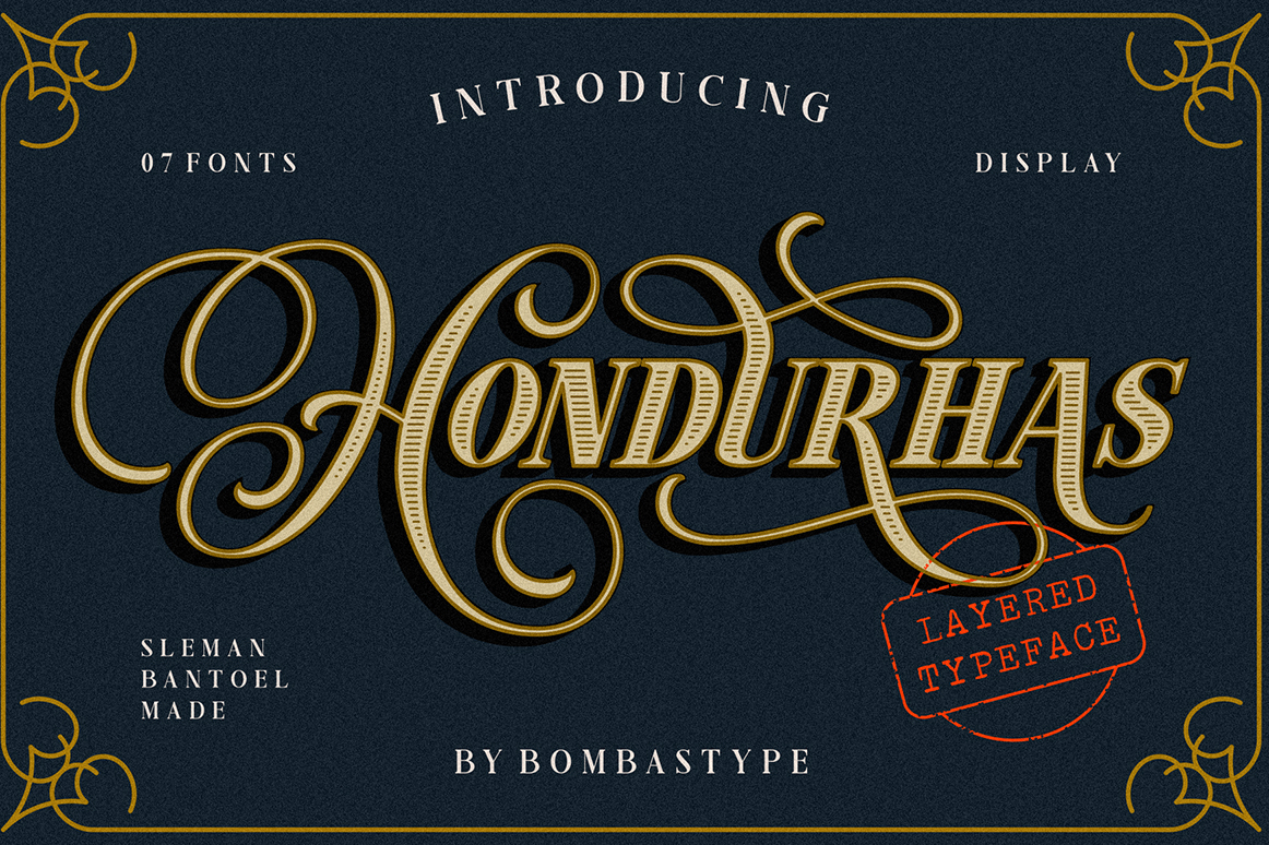 Hondurhas Layered Script Font Free Download Free Script Fonts