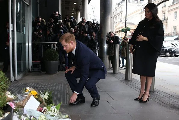 Meghan Markle is wearing custom Gucci coat and shoes by Aquazzura