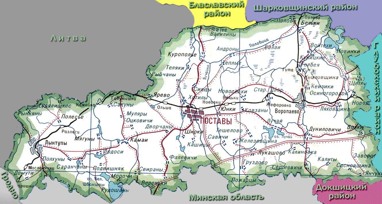 Карта автомобильных дорог витебской области