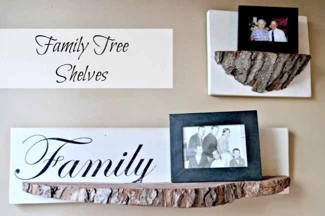 Repurposed DIY Tree Slice Shelves