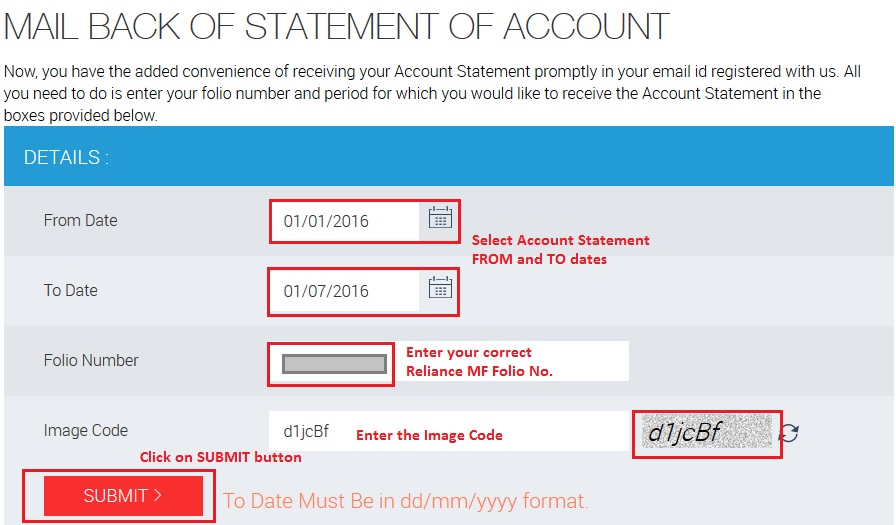 How To Online Generate Reliance Mutual Fund Account Statement