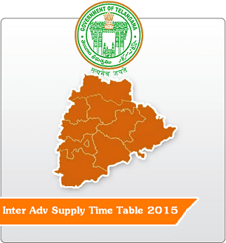  Telangana State TS Inter Adv Supply Exams 2015 Time Table
