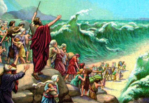 Moisés separa las aguas del Mar Rojo