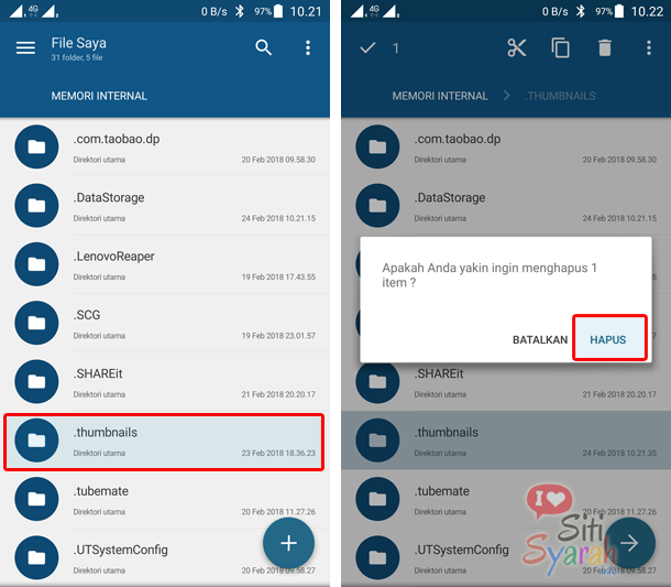 apa fungsi folder thumbnail di android