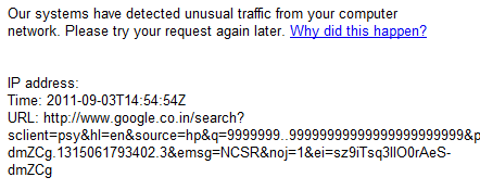 google blocked me unusual traffic from