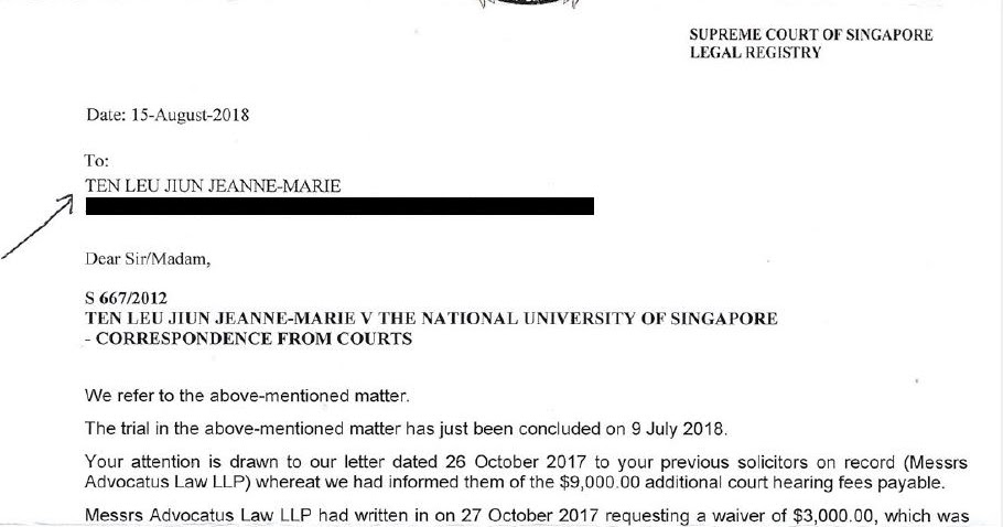 Legal Battle With NUS