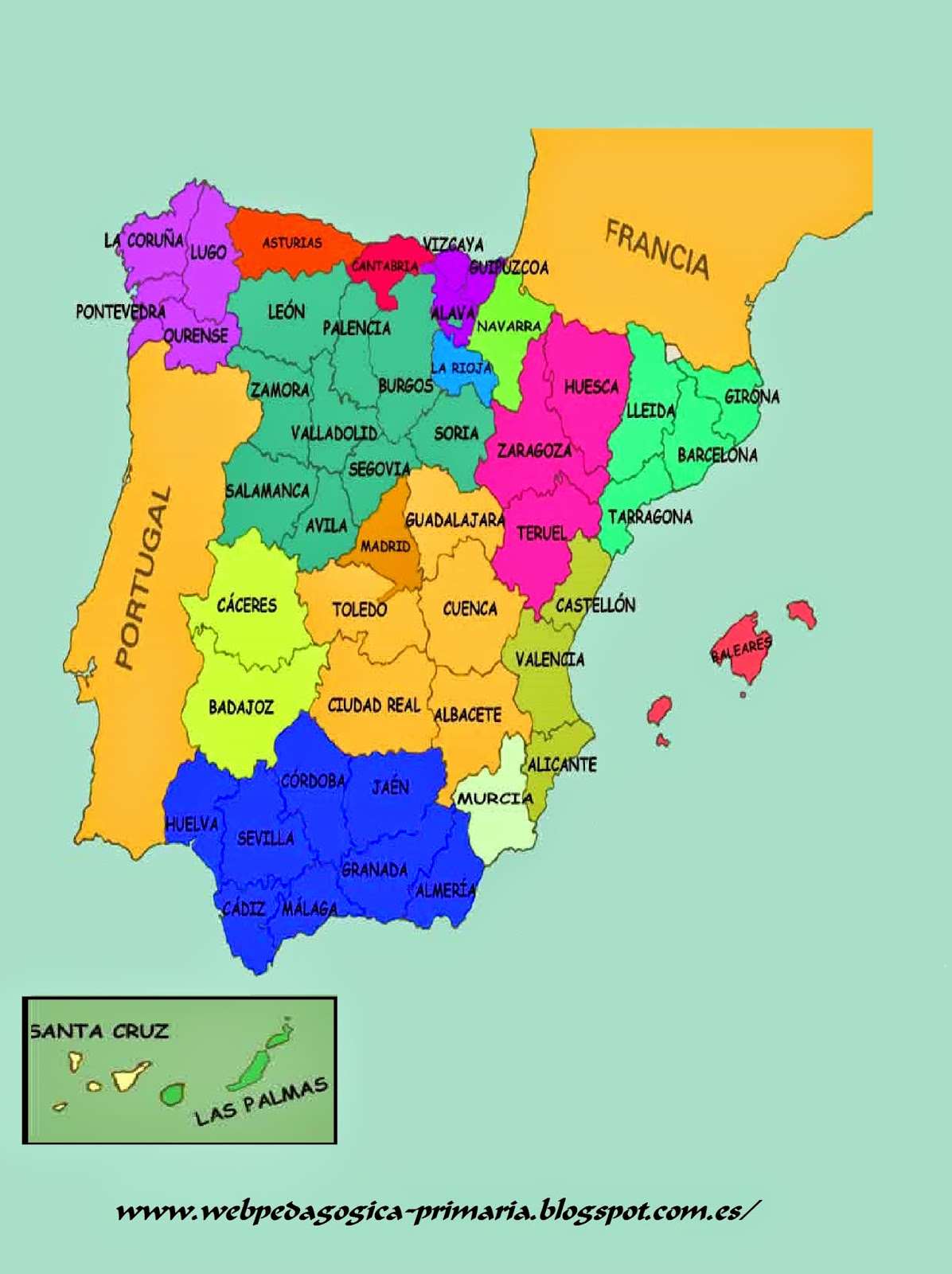 MAPA POLÍTICO DE ESPAÑA. GEOGRAFIA. | WEB PEDAGÓGICA PRIMARIA