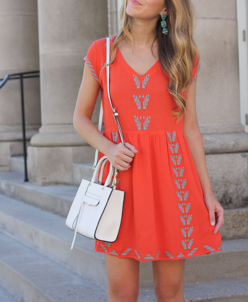 Orange Embroidered Dress + WIWT Linkup Twenties Girl Style