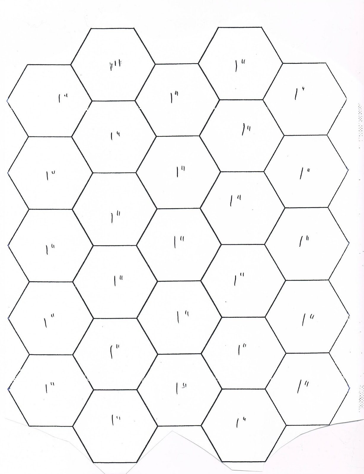 Printable 2 Inch Hexagon Template