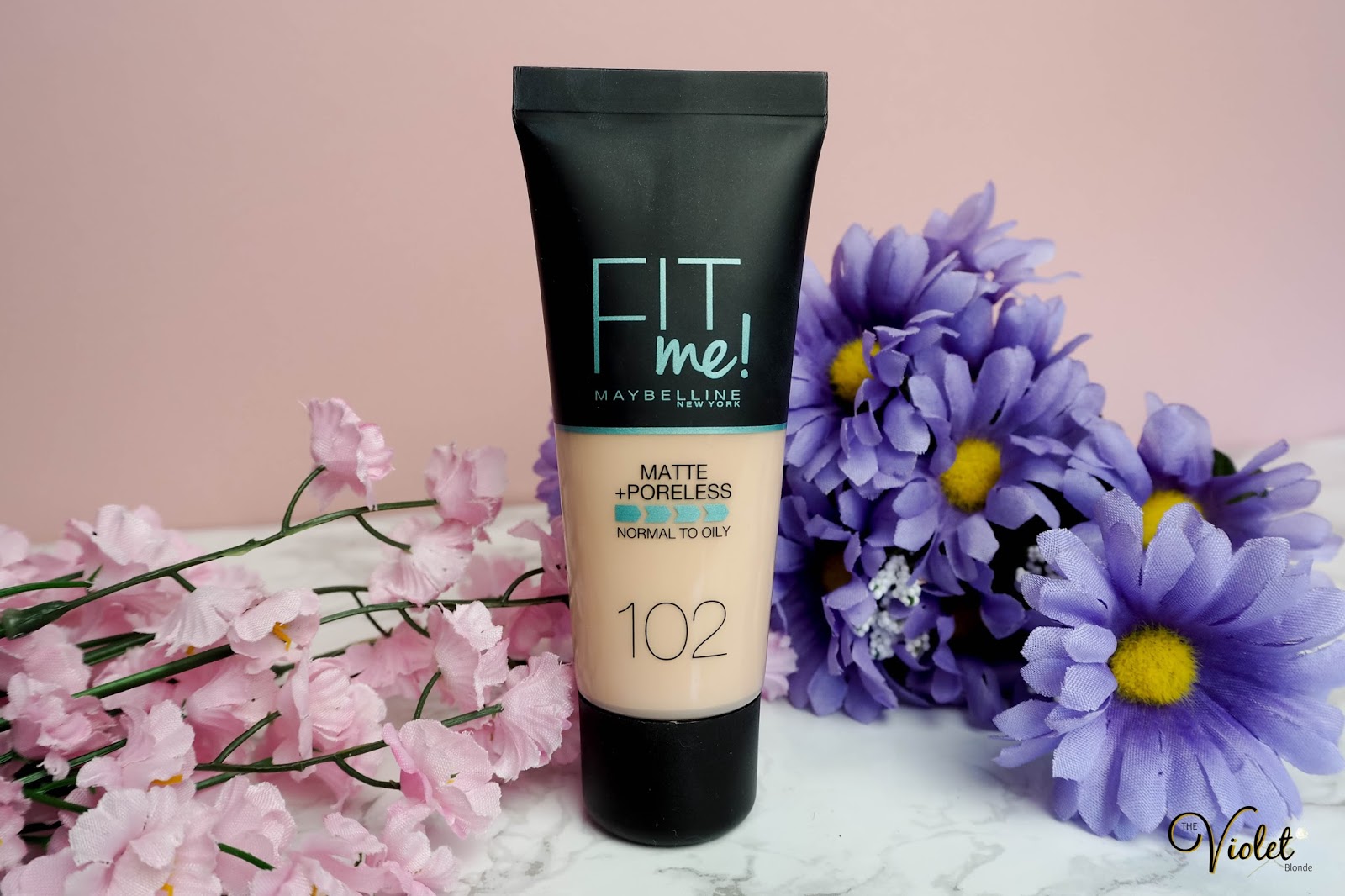 Maybelline Fit Me Matte and Poreless foundation review. The Violet Blonde