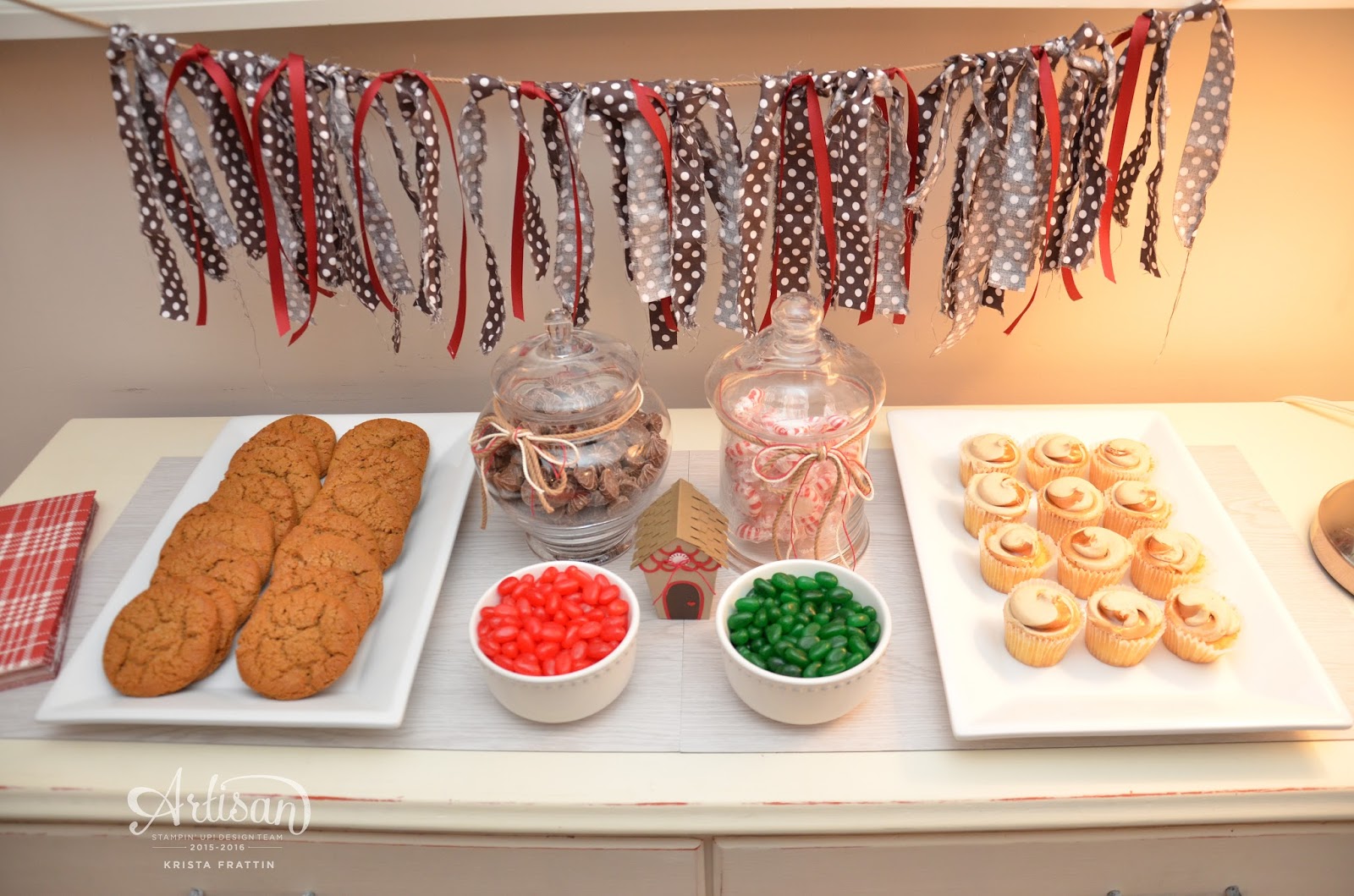 Stampin' Dolce Candy Cane Lane Party Decor Fancy Friday September Hop