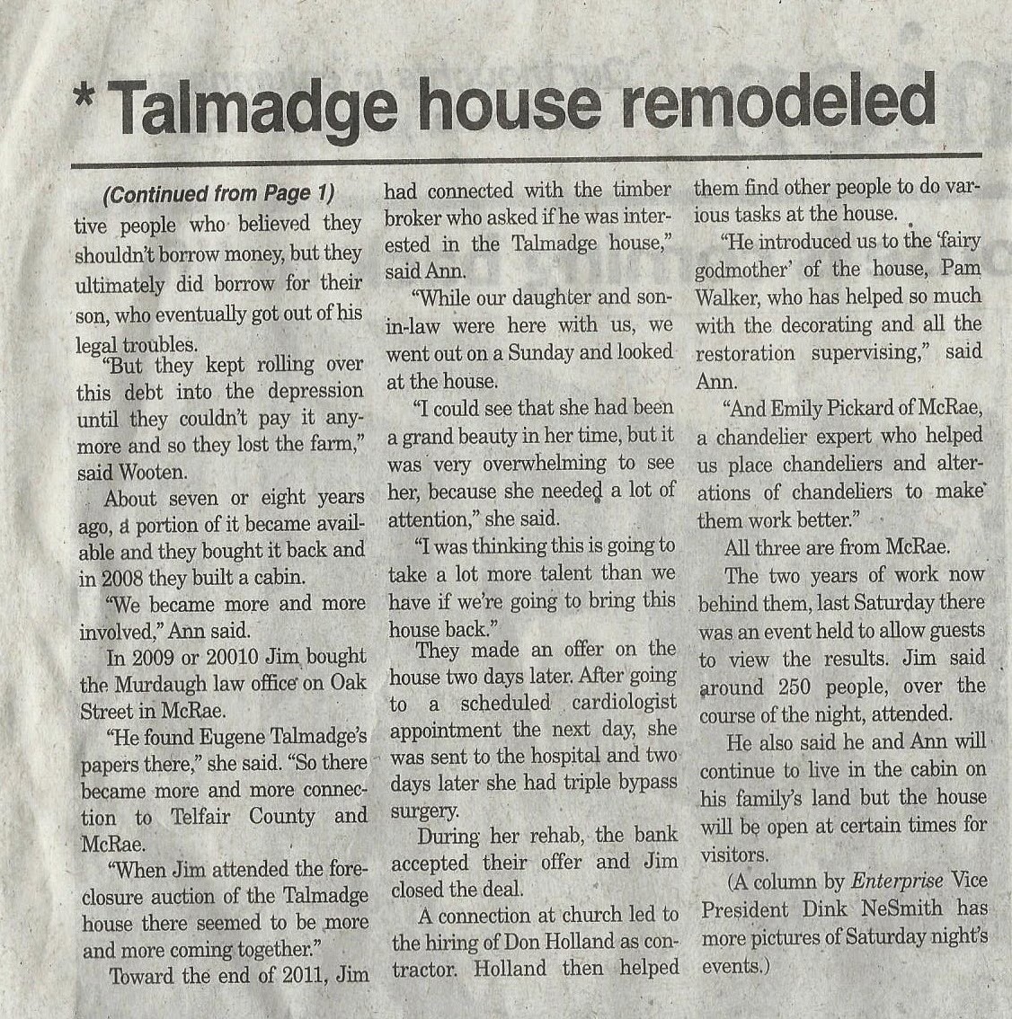 Old Historical Home McRae, Ga Link to "Gene Talmadge Mansion