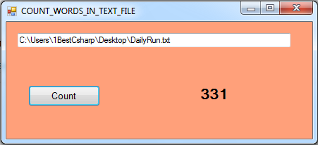 get the number of words in a txt file using vb.net