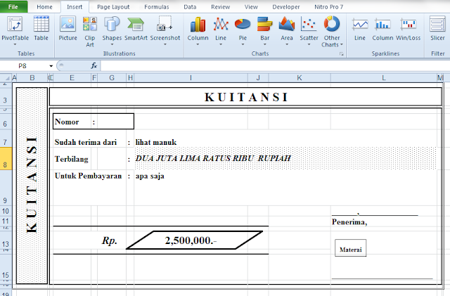 Membuat Terbilang di Kwitansi pada Excel