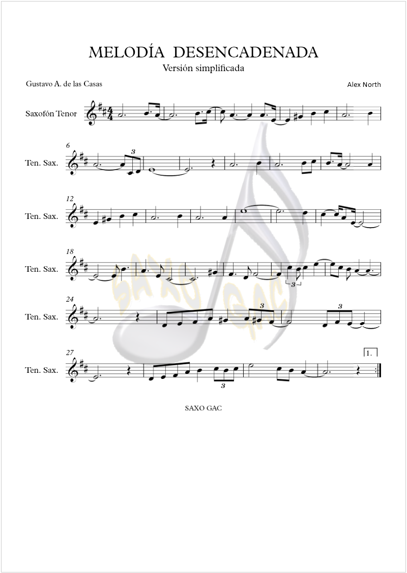 Vídeo Partitura: Melodía desencadenada (partitura animada)