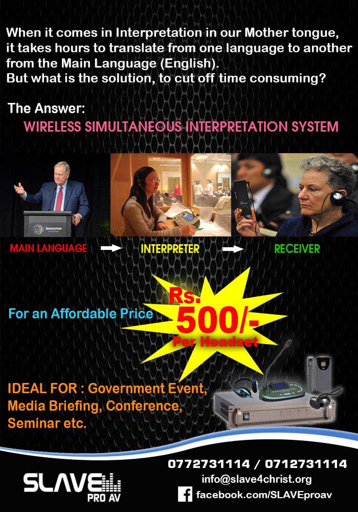 Now you can CALL, TEXT or E-MAIL for Hiring P.A. (Sound) Systems, Wireless Simultaneous Interpretation System and Projectors, for your next Conference, Seminar, Special Events Etc... TODAY!!