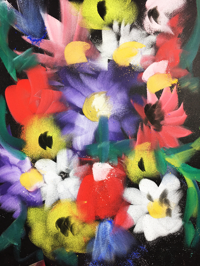 a peek inside my process: pan pastel flowers