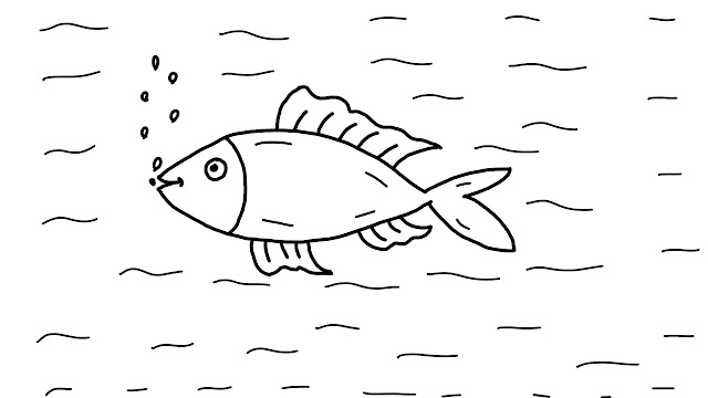 كيفية رسم سمكة للاطفال