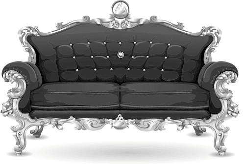 sofa antiguo de color negro 