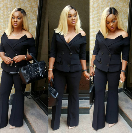 Blonde hair & cleavage on display, Mercy Aigbe-Gentry steps out in ...