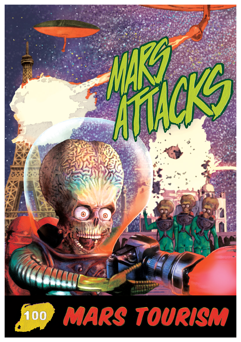 Ilustración- poster homenaje mars attacks