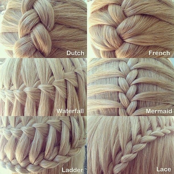 Six different types of three strand braids. So cute! :) and proud that ...