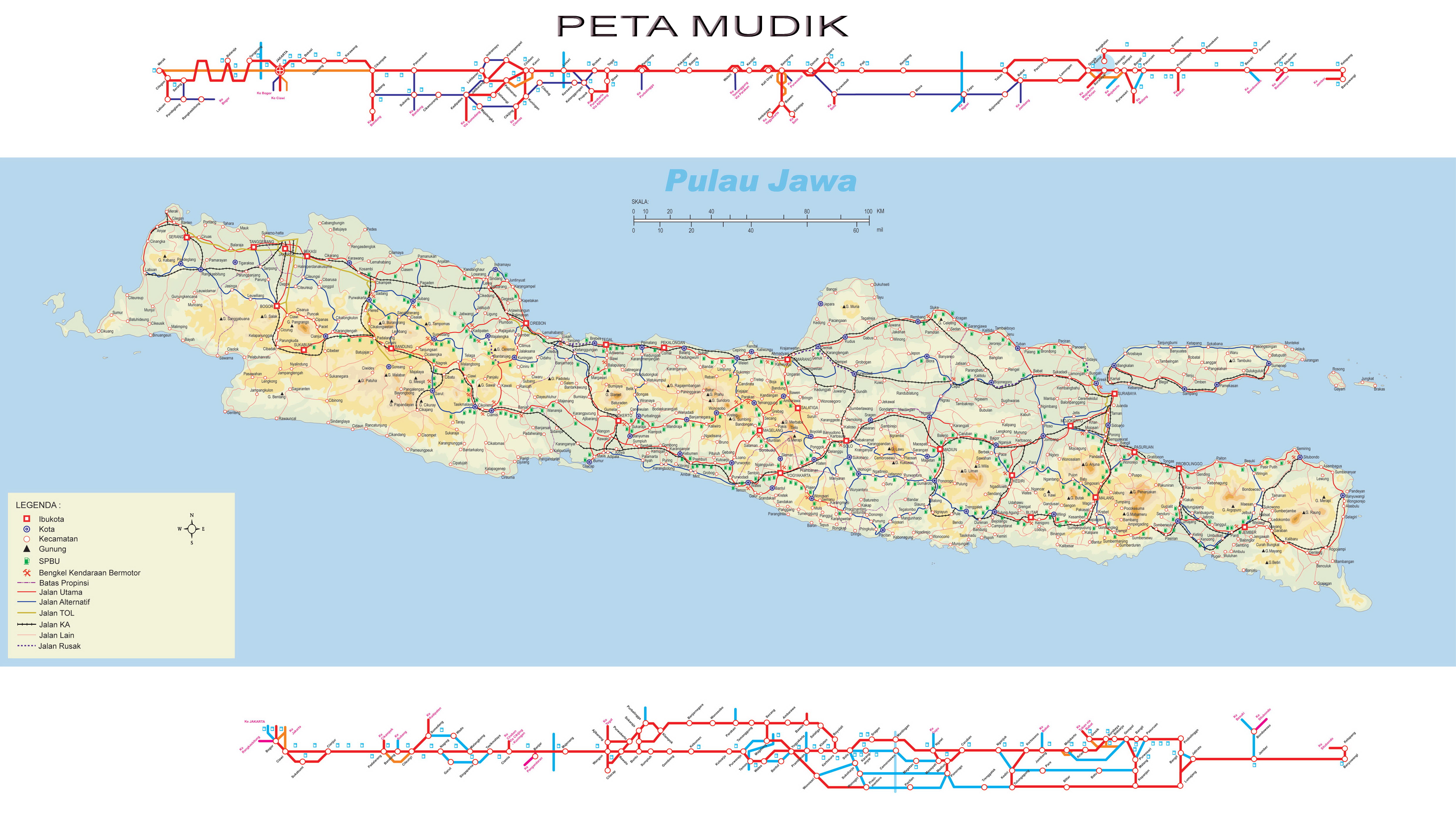 Peta Kota: Peta Mudik Pulau Jawa HD