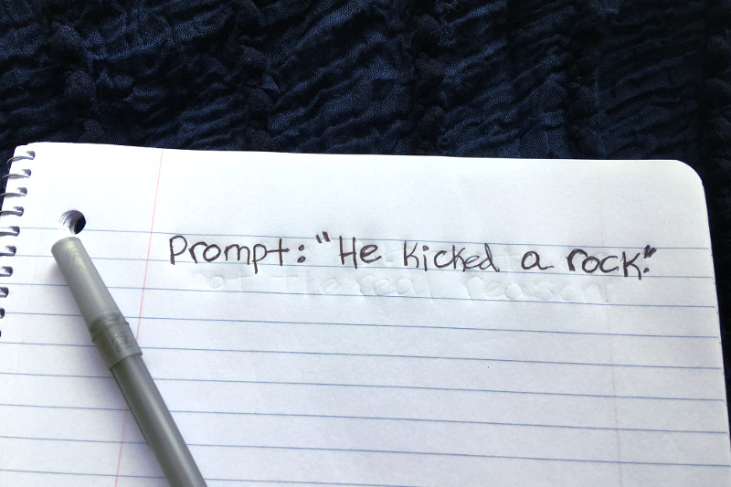 Writing Roundup #4 Notebook Prompt He Kicked A Rock | Lydia Sanders #EclecticWritingClass