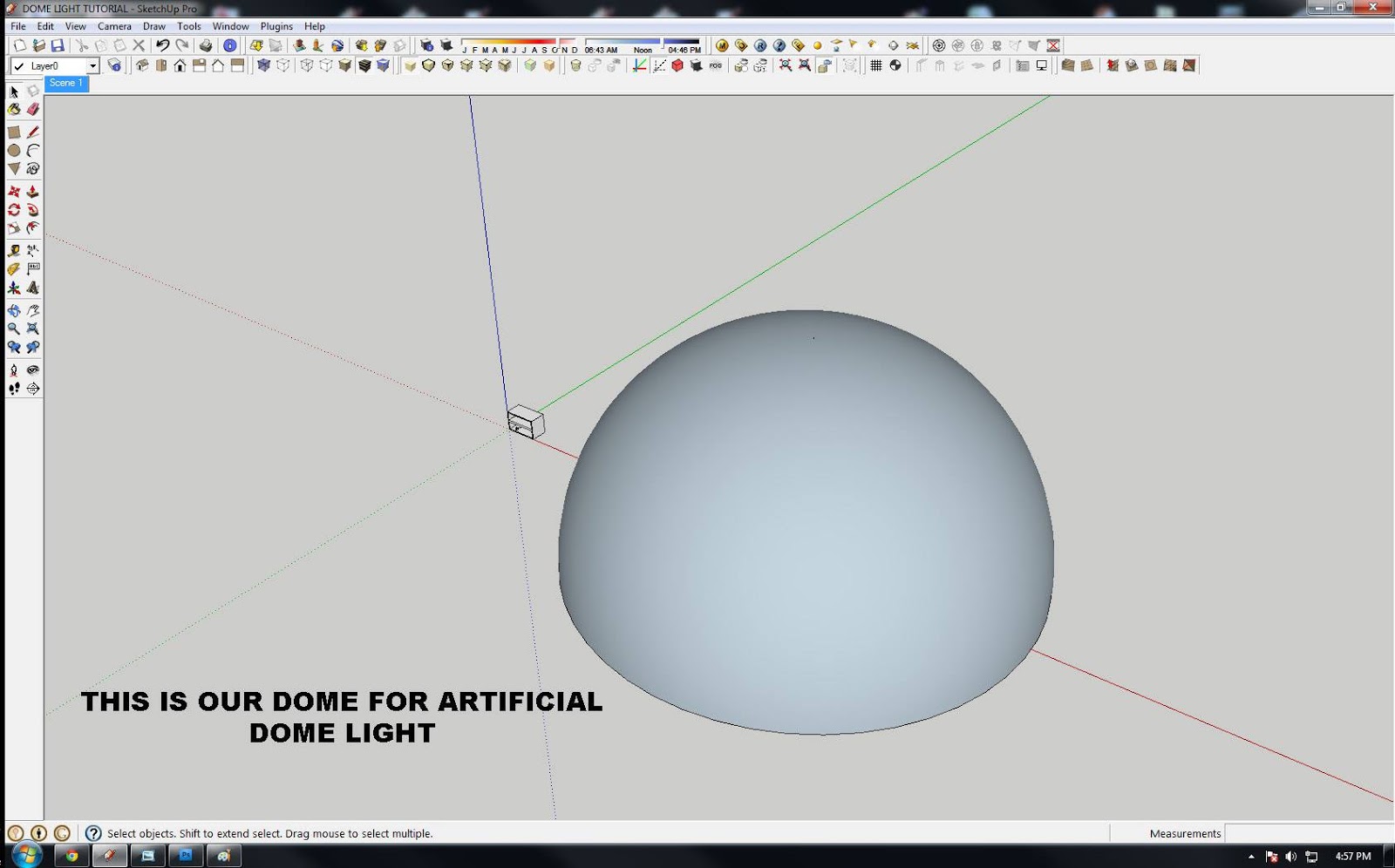 SKETCHUP TEXTURE TUTORIAL ARTIFICIAL DOME LIGHT IN VRAY 1.49