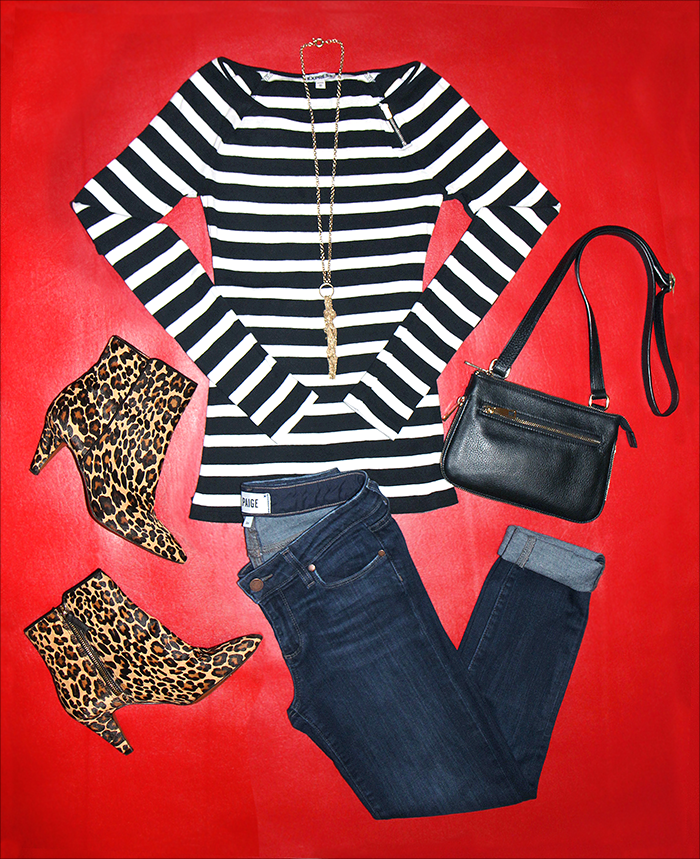 fall style me pretty challenge, get your pretty on, mixing prints, leopard booties
