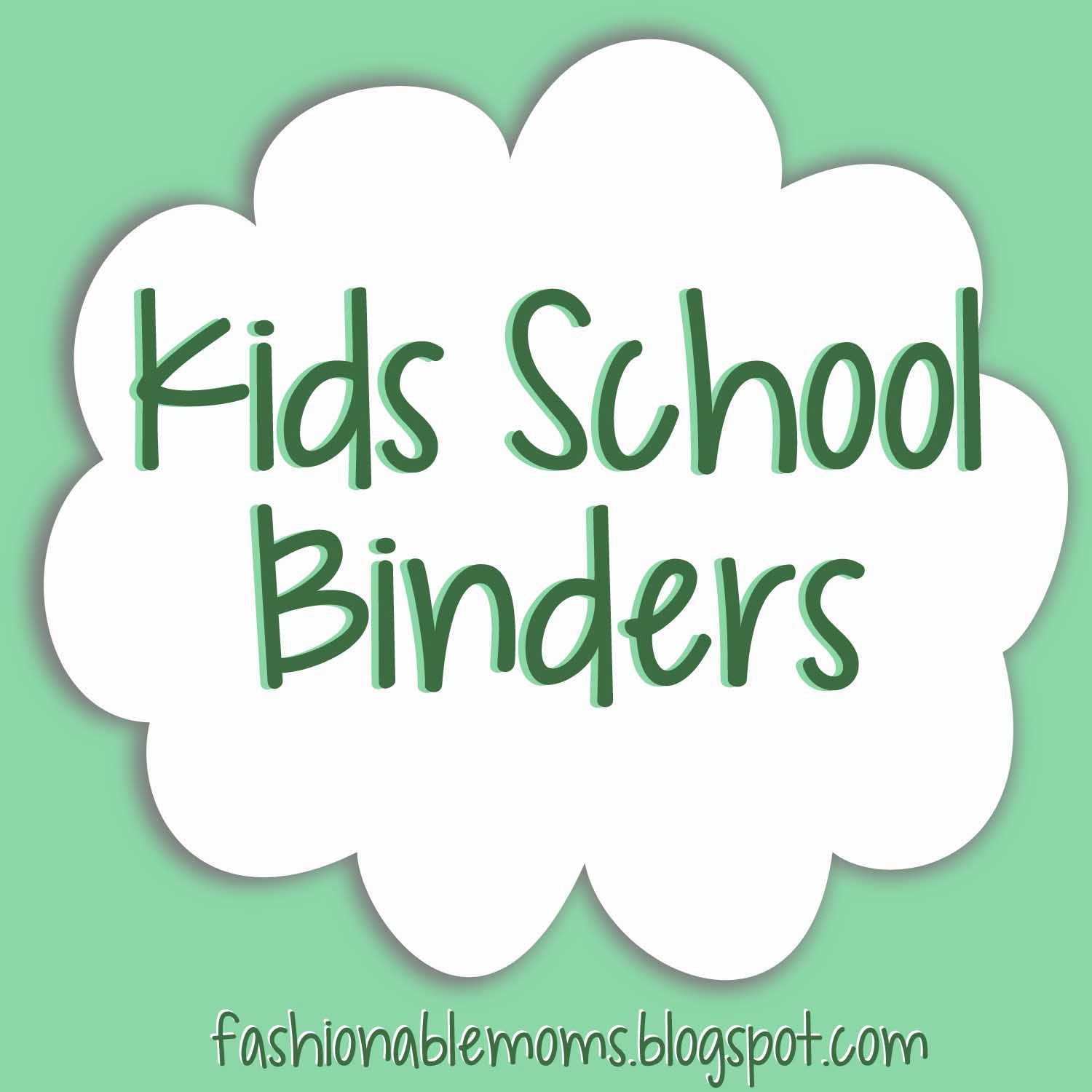 My Fashionable Designs: Kids' School Binders - FREE Printable Set