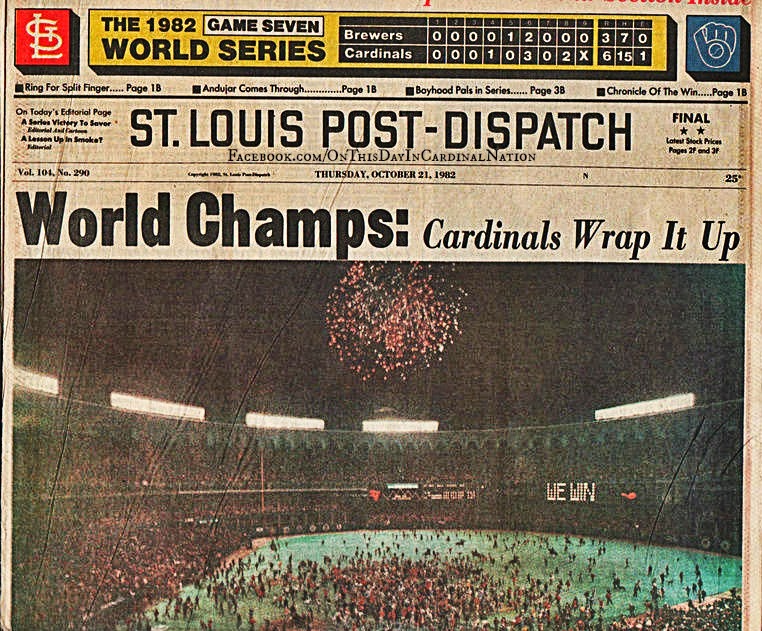 On This Day In Cardinal Nation : October 20, 1982: The Cardinals Win The World Series