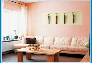 The Design Of The Living Room Sofa With A Pastel Pink Color